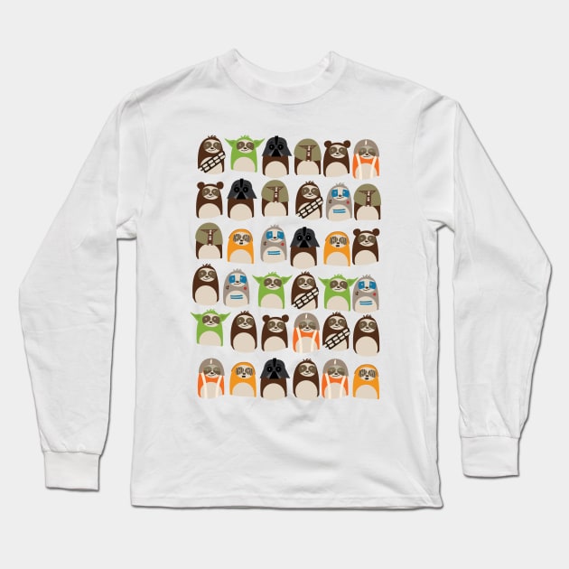 Sci-Fi Sloths Long Sleeve T-Shirt by nickemporium1
